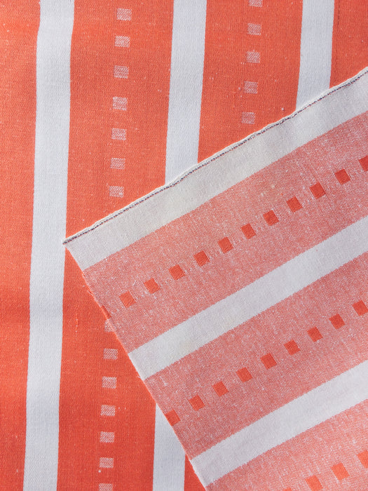 Striped ticking in orange and white. Unused. Spain - c.1950 - 2.75 meters