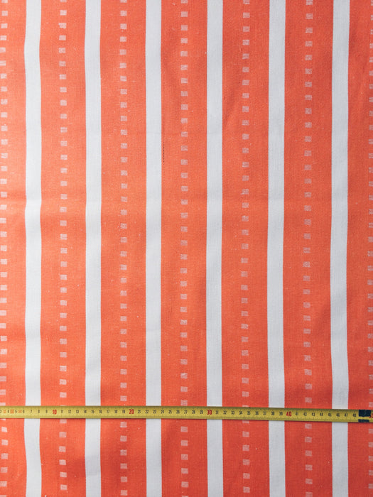 Striped ticking in orange and white. Unused. Spain - c.1950 - 2.75 meters