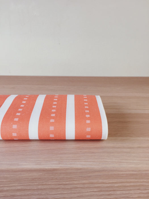 Striped ticking in orange and white. Unused. Spain - c.1950 - 2.75 meters