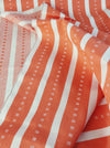 Striped ticking in orange and white. Unused. Spain - c.1950 - 2.75 meters