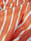 Striped ticking in orange and white. Unused. Spain - c.1950 - 2.75 meters