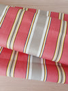 Striped ticking in orange and light gray. Sateen. Unused. Spain c.1950 - Per meter (13 m avail.)
