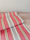 Striped ticking in orange and light gray. Sateen. Unused. Spain c.1950 - Per meter (13 m avail.)
