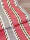 Striped ticking in orange and light gray. Sateen. Unused. Spain c.1950 - Per meter (13 m avail.)