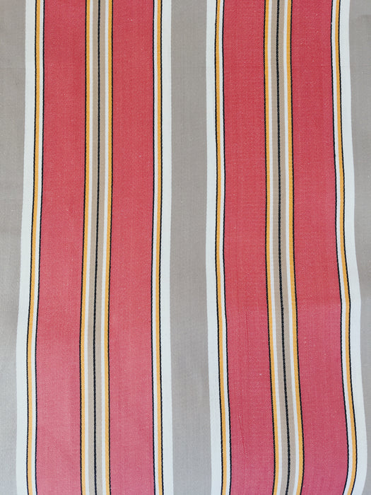 Striped ticking in orange and light gray. Sateen. Unused. Spain c.1950 - Per meter (13 m avail.)