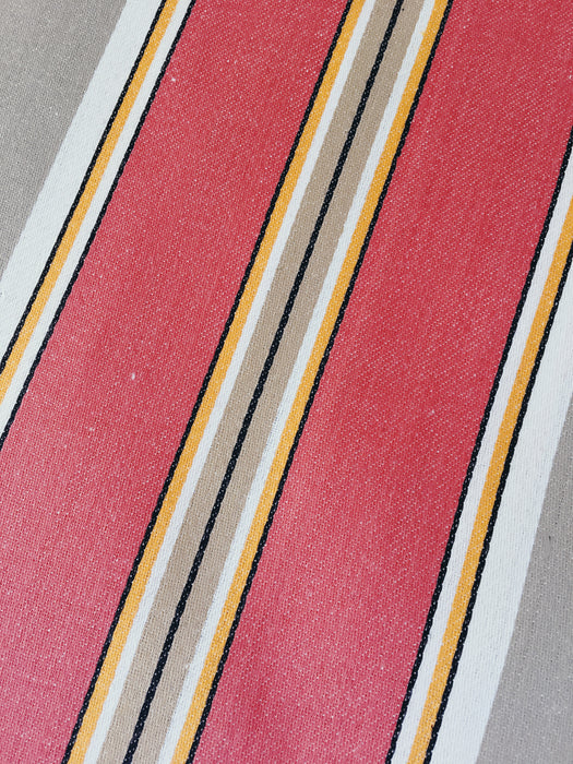Striped ticking in orange and light gray. Sateen. Unused. Spain c.1950 - Per meter (13 m avail.)