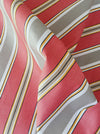 Striped ticking in orange and light gray. Sateen. Unused. Spain c.1950 - Per meter (13 m avail.)