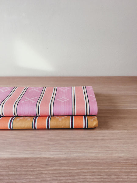 Pink Stripes Antique European Ticking Fabric Rolletes RA-PITINEO-COL - Ticking Depot