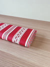 Cheerful striped ticking in red and white. Unused. Spain - c.1950 - 1.6 meters