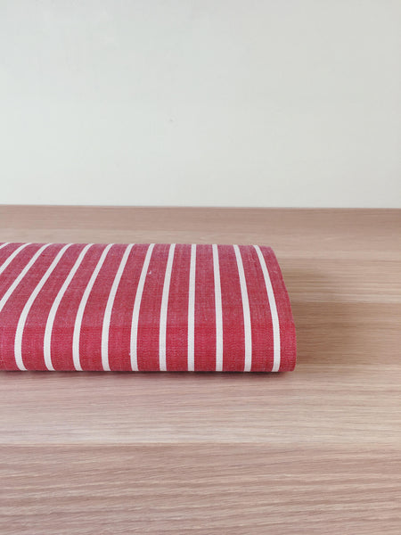 Red Stripes Antique European Ticking Fabric Unused Yardage RA-ROJO-002 - Ticking Depot