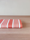 Striped ticking in salmon red and white. Unused. Spain c.1950 - 3.5 meters