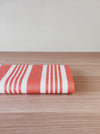 Striped ticking in salmon red and white. Unused. Spain c.1950 - 3.5 meters