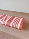 Striped ticking in salmon red and white. Unused. Spain c.1950 - 3.5 meters