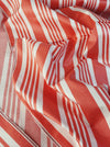 Striped ticking in salmon red and white. Unused. Spain c.1950 - 3.5 meters