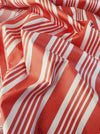 Striped ticking in salmon red and white. Unused. Spain c.1950 - 3.5 meters