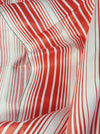 Striped ticking in salmon red and white. Unused. Spain c.1950 - 5.8 meters