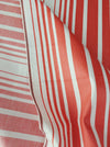 Striped ticking in salmon red and white. Unused. Spain c.1950 - 9.5 meters