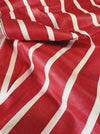Warm red and white striped ticking. Unused. Spain c.1950 - 4.25 meters