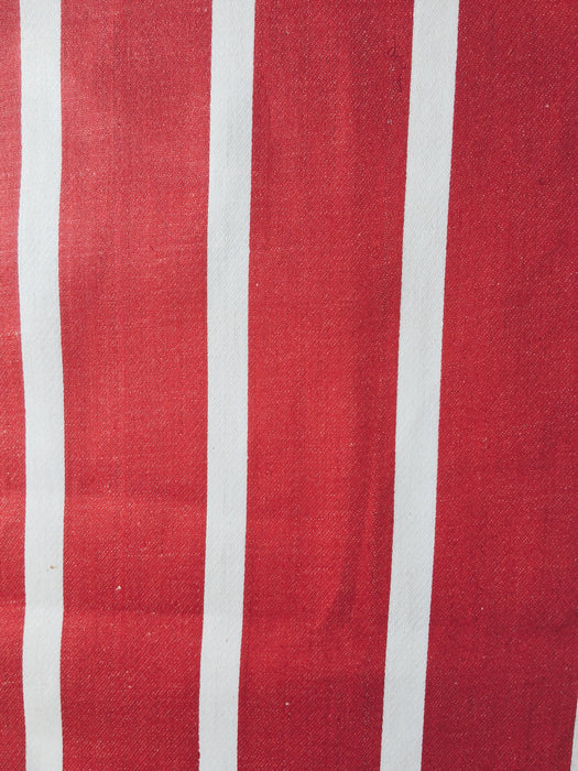 Warm red and white striped ticking. Unused. Spain c.1950 - 4.25 meters