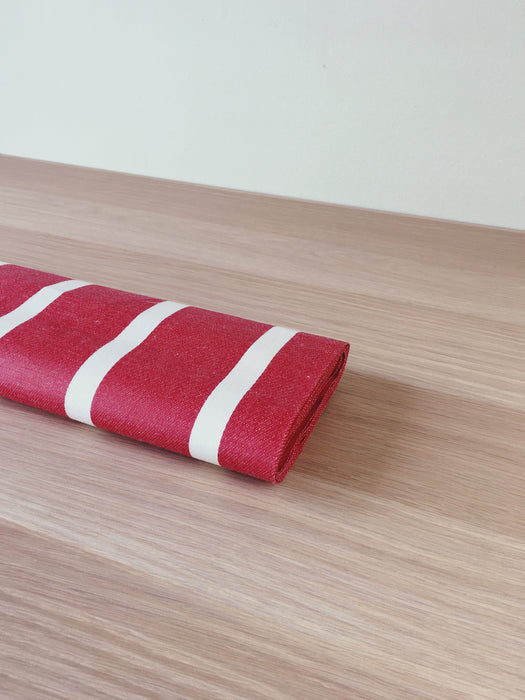 Warm red and white striped ticking. Unused. Spain c.1950 - 4.25 meters