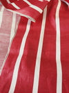 Warm red and white striped ticking. Unused. Spain c.1950 - 4.25 meters