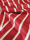 Warm red and white striped ticking. Unused. Spain c.1950 - 4.25 meters
