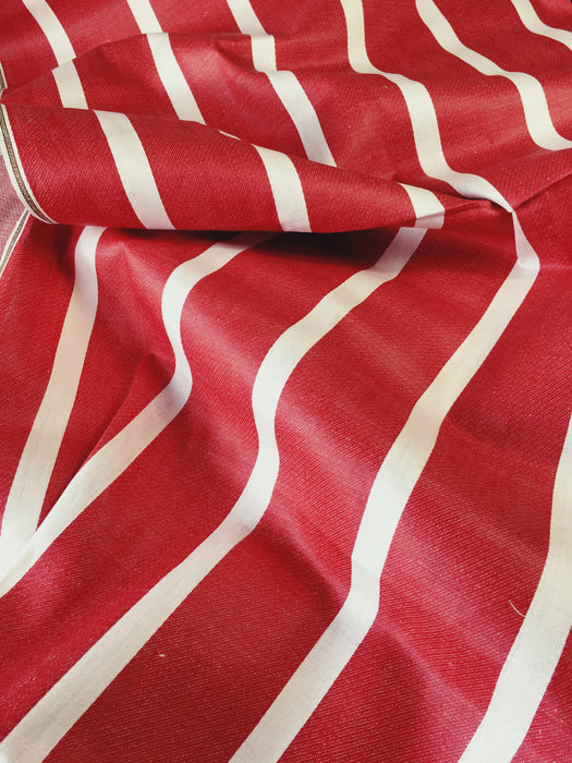 Warm red and white striped ticking. Unused. Spain c.1950 - 4.25 meters