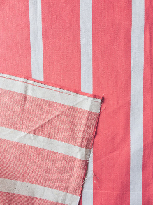 Candy red and white striped ticking. Unused. Spain c.1950 - 2.8 meters