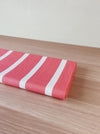 Candy red and white striped ticking. Unused. Spain c.1950 - 2.8 meters