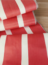 White and red wide stripes ticking. Unused. Spain around 1950 - 3.75 meters
