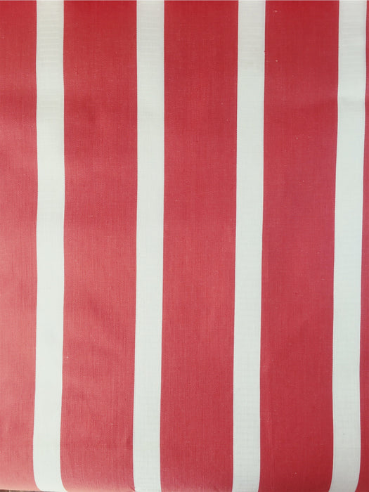 White and red wide stripes ticking. Unused. Spain around 1950 - 1.1 meters
