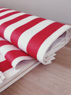 White and red wide stripes ticking. Unused. Spain around 1950 - Per meter (11 m avail.)