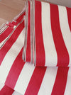 White and red wide stripes ticking. Unused. Spain around 1950 - Per meter (11 m avail.)