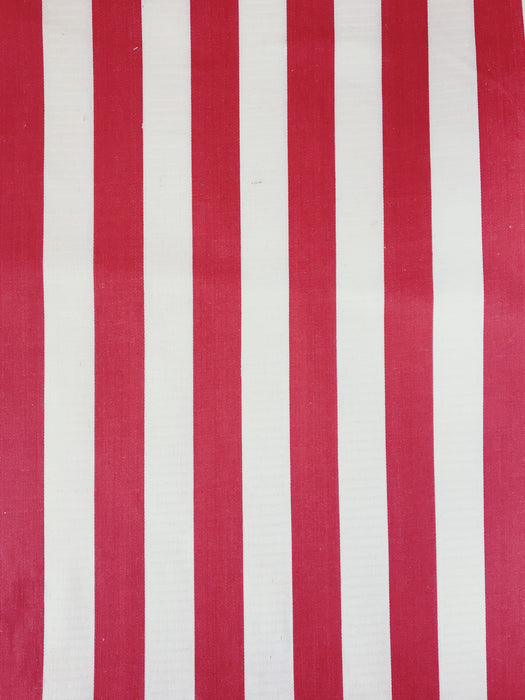 White and red wide stripes ticking. Unused. Spain around 1950 - Per meter (11 m avail.)