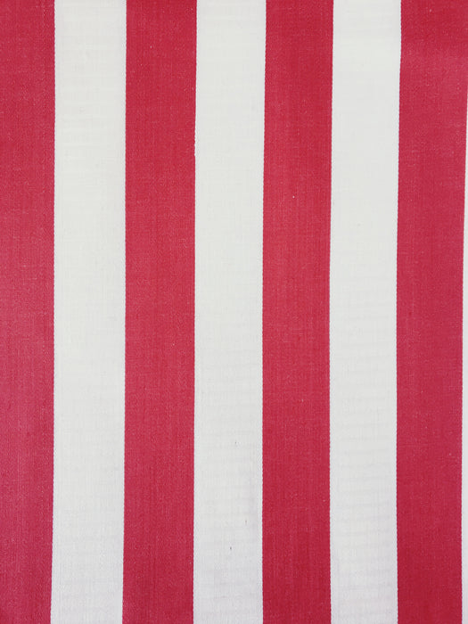 White and red wide stripes ticking. Unused. Spain around 1950 - Per meter (11 m avail.)