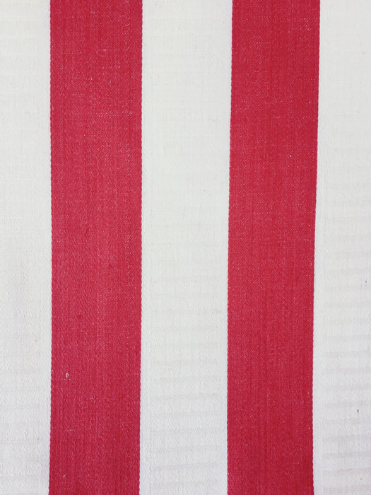 White and red wide stripes ticking. Unused. Spain around 1950 - Per meter (11 m avail.)