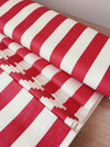 White and red wide stripes ticking. Unused. Spain around 1950 - Per meter (11 m avail.)