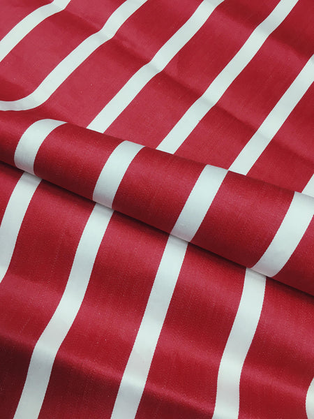 Red Stripes Antique European Ticking Fabric Unused Yardage RA-ROJO-012 - Ticking Depot
