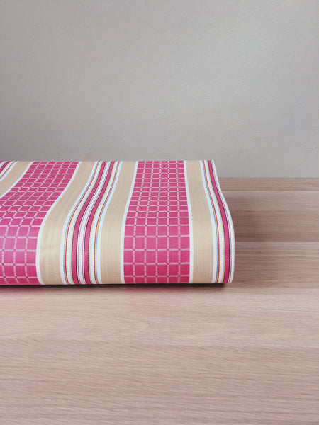 Stripes and checks in magenta pink and beige. Unused. Spain around 1950 - Per meter (23 m avail.)