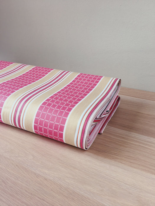 Stripes and checks in magenta pink and beige. Unused. Spain around 1950 - Per meter (23 m avail.)
