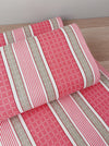 Stripes and checks in cherry pink and beige. Unused. Spain around 1950 - Per meter (13 m avail.)