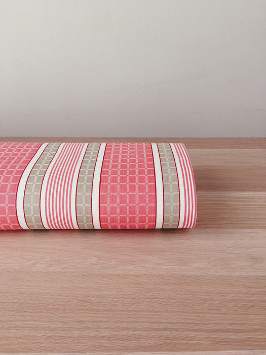 Pink Stripes Antique European Ticking Fabric Unused Yardage RA-ROSA-005 - Ticking Depot