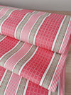 Stripes and checks in cherry pink and beige. Unused. Spain around 1950 - 8.4 meters