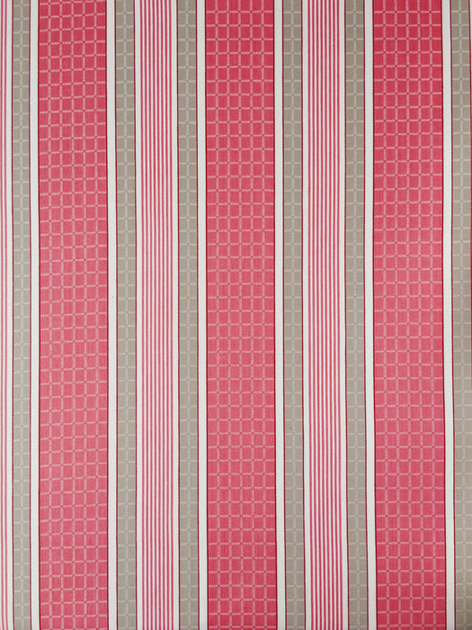 Stripes and checks in cherry pink and beige. Unused. Spain around 1950 - Per meter (13 m avail.)