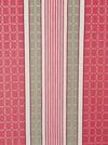 Stripes and checks in cherry pink and beige. Unused. Spain around 1950 - Per meter (13 m avail.)