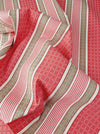Stripes and checks in cherry pink and beige. Unused. Spain around 1950 - Per meter (13 m avail.)