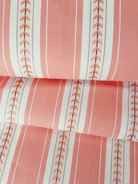 Pink Stripes Antique European Ticking Fabric Unused Yardage RA-ROSA-006 - Ticking Depot