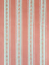 Striped ticking in salmon pink with leaves. Unused. Spain c.1950 - 2.6 meters