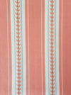 Striped ticking in salmon pink with leaves. Unused. Spain c.1950 - 2.6 meters