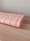 Striped ticking in salmon pink Unused. Spain c.1950 - 6 meters